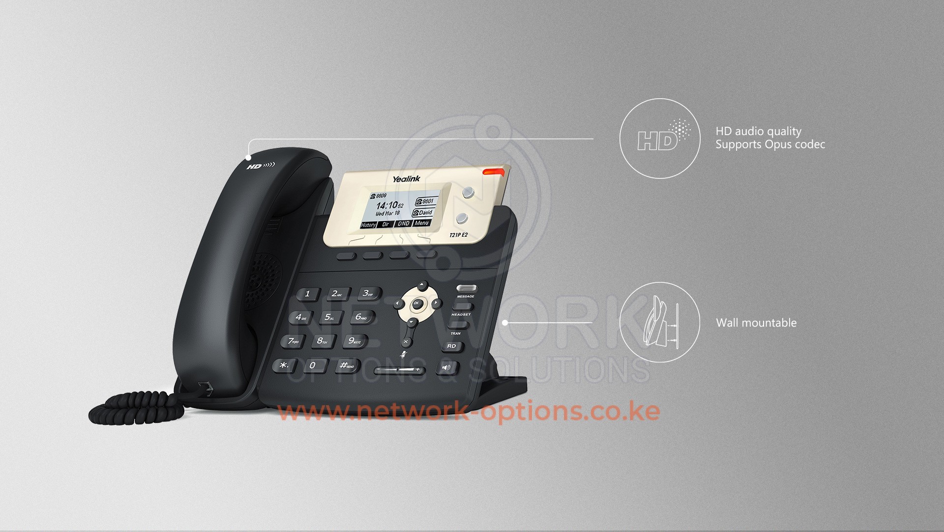 Yealink SIP-T21(P) E2 Entry-level IP phone with 2 Lines & HD voice