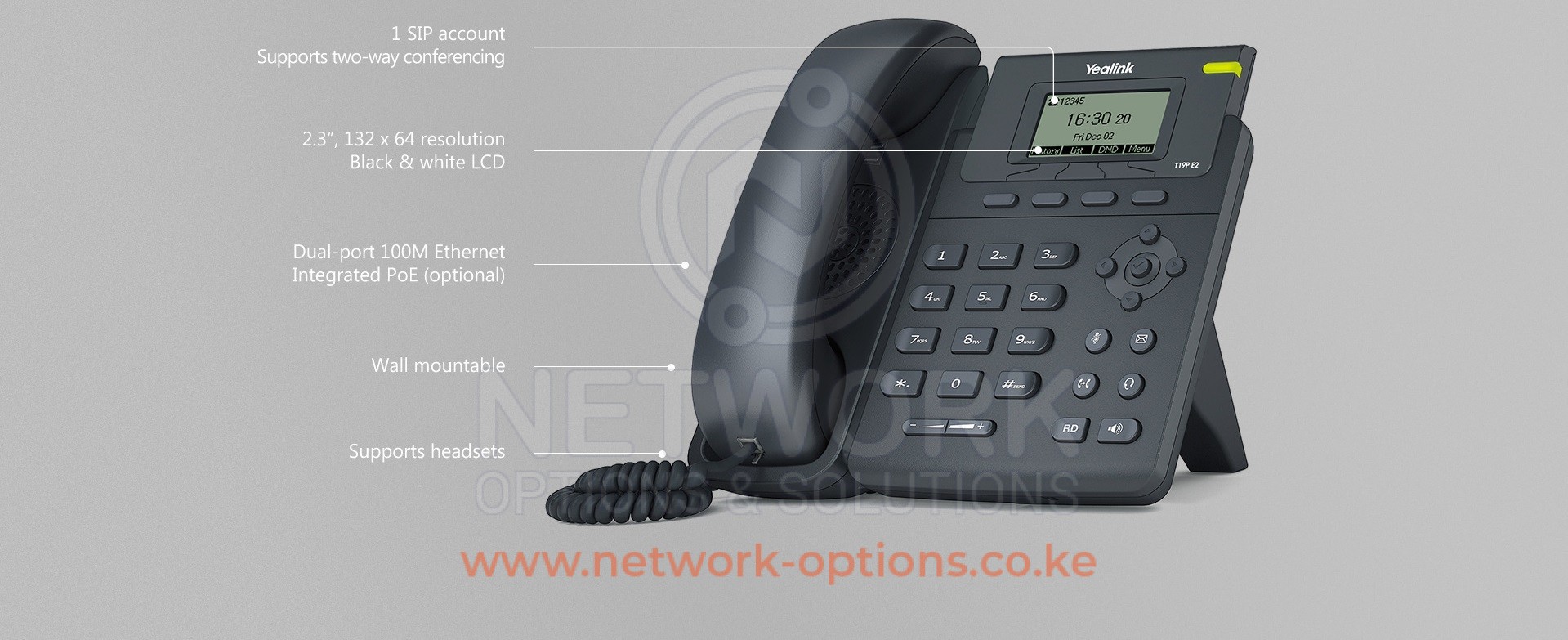 Yealink SIP-T19P IP Phone with 1 SIP Account in Kenya | Litecom Ltd