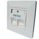 DINTEK 2 Port UK Style Angled Wall Plate
